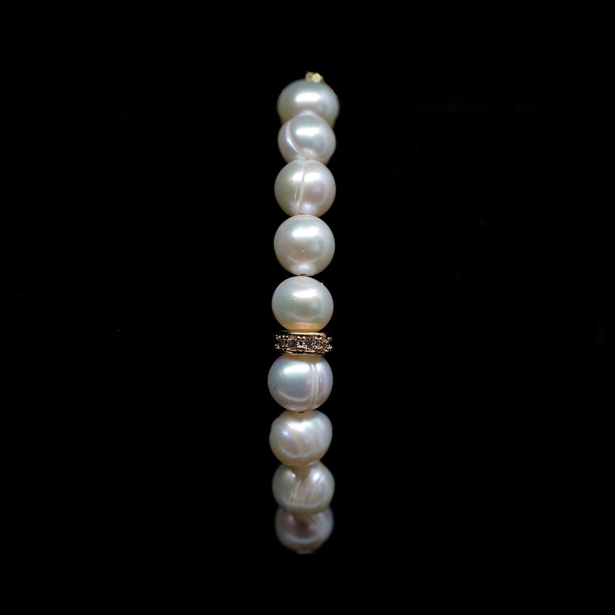Pearls [White Smoke] 24k Gold Plated Christian Woman Bracelet
