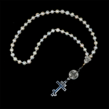 Pearls [Creamy White] 925 Sterling Silver Plated 50 beads Christian Prayer Rope