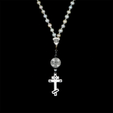 Pearls [Creamy White] 925 Sterling Silver Plated 50 beads Christian Prayer Rope