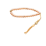 Pearls [Peach] 24k Gold Plated 33 beads Christian Decorative Rosary [Limited Edition]