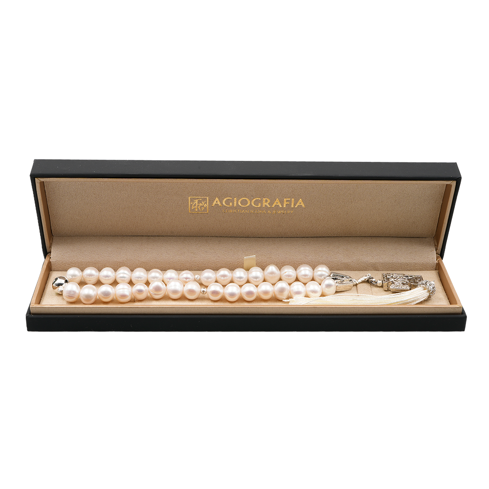 Pearls [Pink] 925 Sterling Silver Plated 33 beads Christian Decorative Rosary [Limited Edition]