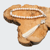 Pearls [Pink] 925 Sterling Silver Plated 33 beads Christian Decorative Rosary [Limited Edition]