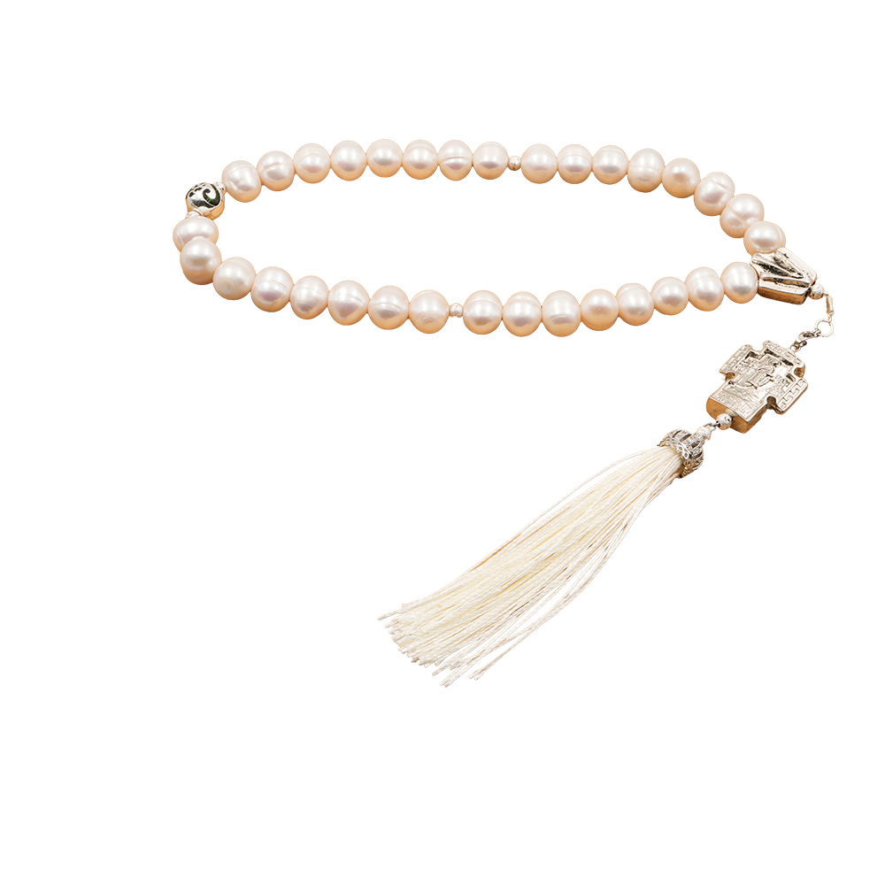 Pearls [Pink] 925 Sterling Silver Plated 33 beads Christian Decorative Rosary [Limited Edition]