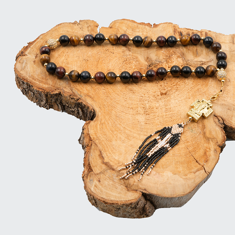 Tiger’s Eye 18k Gold Plated  33 beads Christian Decorative Rosary [Limited Edition]