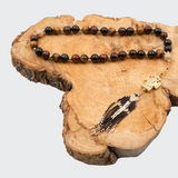 Tiger’s Eye 18k Gold Plated  33 beads Christian Decorative Rosary [Limited Edition]