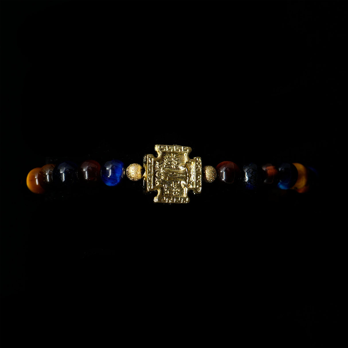 Tiger’s Eye 24k Gold Plated Christian Woman Bracelet