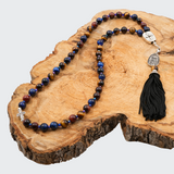 Tiger’s Eye 925 Sterling Silver Plated  50 beads Christian Decorative Rosary [Limited Edition]