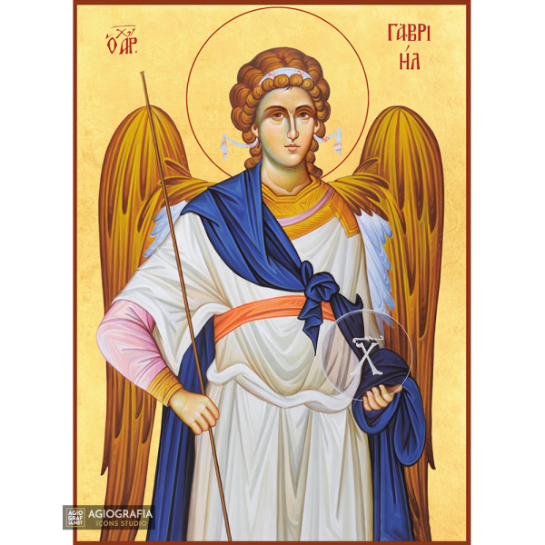22k Archangel Gabriel - Gold Leaf Background Christian Orthodox Icon
