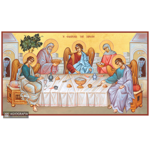 22k Holy Trinity & Hospitality - Gold Leaf Background Orthodox Icon