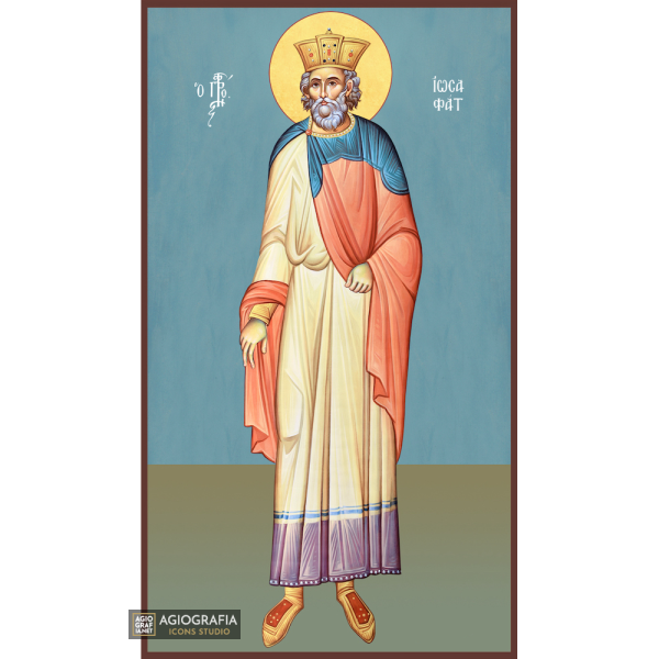 Prophet Josaphat Christian Icon with Blue Background