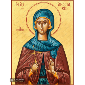 22k St Anastasia from Rome - Exclusive Mt Athos Gold Leaf Greek Icon