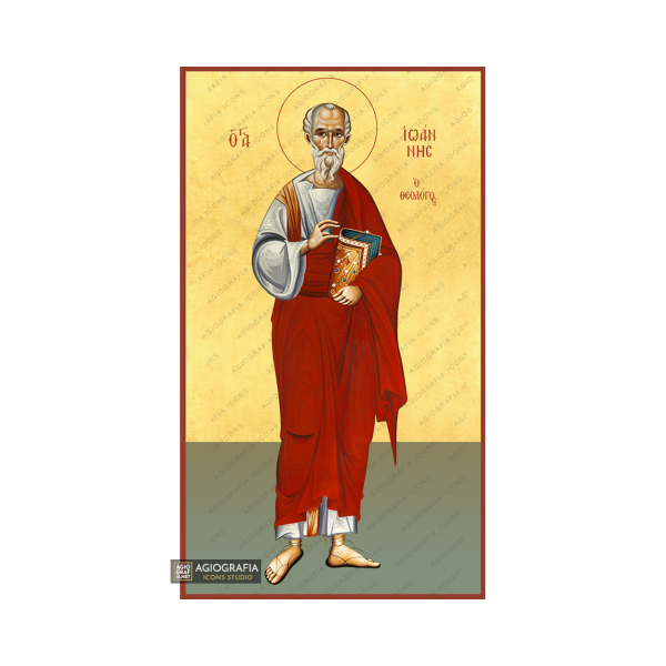 22k St Apostle John - Exclusive Mt Athos Gold Leaf Orthodox Icon