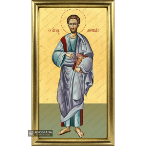 22k St Apostle Luke Framed Christian Icon with Gold Leaf