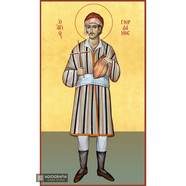 22k St Giordanis - Gold Leaf Background Christian Orthodox Icon