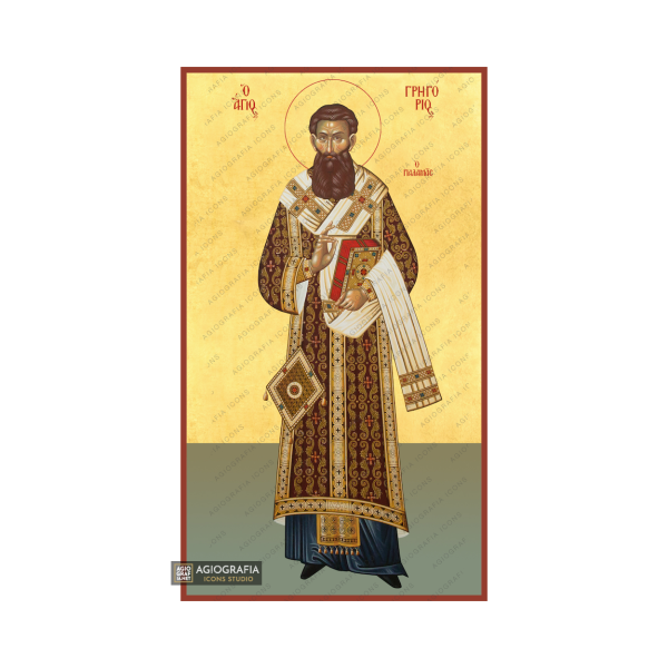 22k St Gregory Palamas - Exclusive Mt Athos Gold Leaf Orthodox Icon