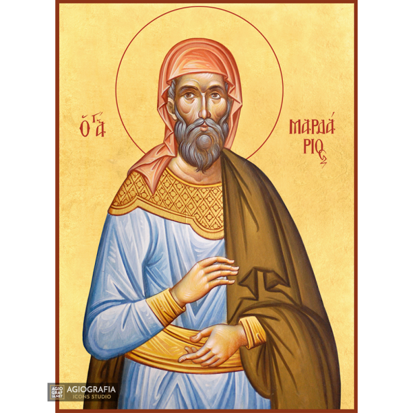 22k St Mardarios - Gold Leaf Background Christian Orthodox Icon
