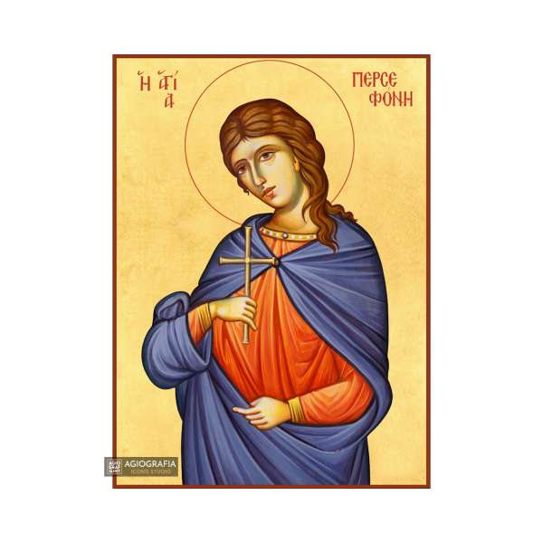 22k St Persephone - Gold Leaf Background Christian Orthodox Icon