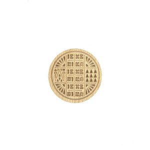Holy Bread Prosphora Seal - 8cm - Natural wood - Christian Orthodox Stamp - Traditional Orthodox Prosphora - Jesus Christ, Theotokos, Angels