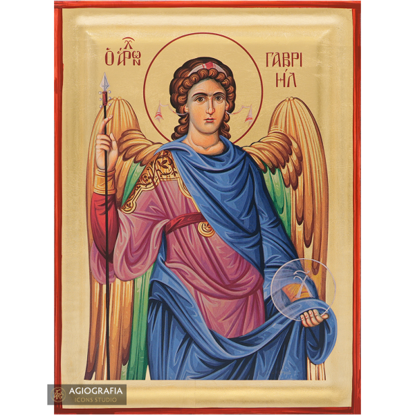 Archangel Gabriel Orthodox Icon with Matte Gold Leaves