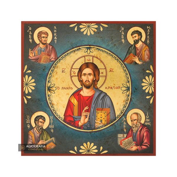 Jesus Christ The Almighty (Pantokrator) with the 4 Evangelists - Image 3