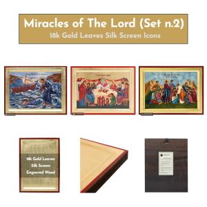 18k Miracles of The Lord Set - 3 Small Gold Leaf Icons Set