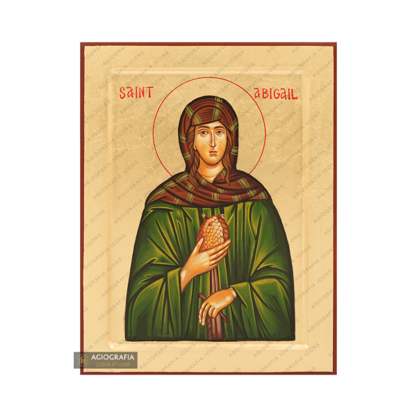 Saint Abigail Handwritten Orthodox Icon with Gold Leaves