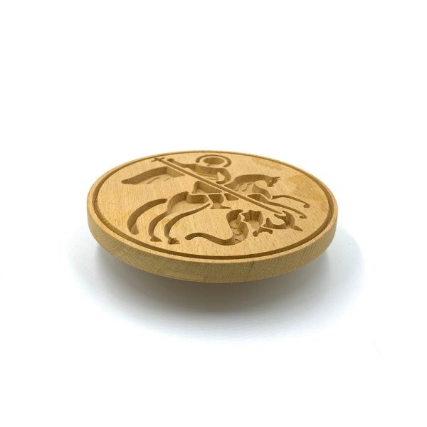 Saint George Holy Bread Prosphora Seal - 16cm - Natural wood - Christian Orthodox Stamp - Traditional Orthodox Prosphora