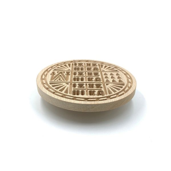 Holy Bread Prosphora Seal - 16cm - Natural wood - Christian Orthodox Stamp - Traditional Orthodox Prosphora - All Symbols & Round Decoration