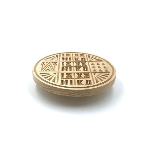 Holy Bread Prosphora Seal - 16cm - Natural wood - Christian Orthodox Stamp - Traditional Orthodox Prosphora - IC XC - Panagia - Angels